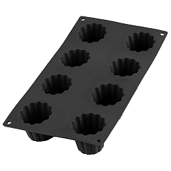 Černá silikonová forma na 8 mini bábovek Lékué