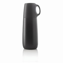 Černá termoska s hrníčkem XD Design Bopp, 600 ml