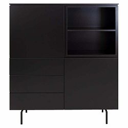 Černá vysoká komoda 120x133 cm Plain – Tenzo