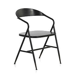 Černé kovové křeslo Geese Industrial Style Puro