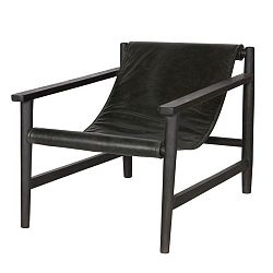 Černé kožené křeslo De Eekhoorn Sling