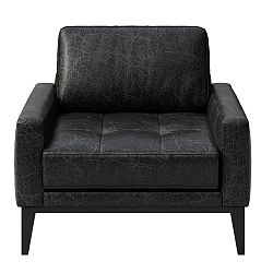 Černé kožené křeslo MESONICA Musso Tufted