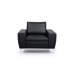 Černé kožené křeslo Softnord Twigo