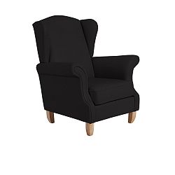 Černé křeslo ušák Max Winzer Verita Leather black