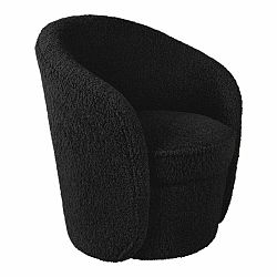 Černé křeslo z textilie bouclé Cuddly  – Leitmotiv