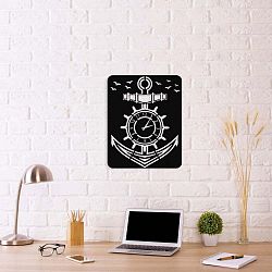 Černé nástěnné hodiny Anchor Clock V1, 40 x 50 cm