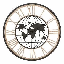 Černé nástěnné hodiny Mauro Ferretti World, ø 70 cm