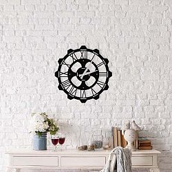 Černé nástěnné hodiny Meteor Clock, ⌀ 48 cm