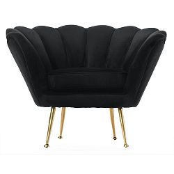 Černé sametové křeslo Miloo Home Diva