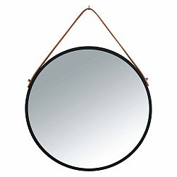 Černé závěsné zrcadlo Wenko Borrone, ø 40 cm