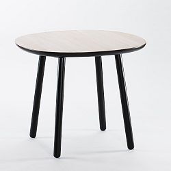 Černo-bílý  jídelní stůl z masivu EMKO Naïve, 90 cm
