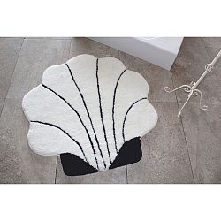 Černo-bílý koberec ve tvaru mušle Alessia, Ø 90 cm