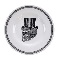 Černo-bílý talíř Tokyo Design Studio Skull, ø 21 cm