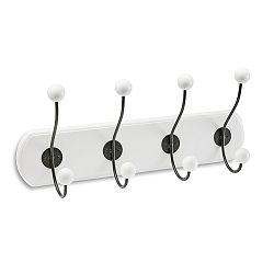 Černobílý věšák se čtyřmi háčky Versa Coat Hooks