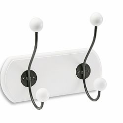 Černobílý věšák se dvěma háčky Versa Coat Hooks