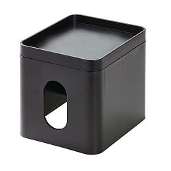 Černý box na kapesníky iDesign Cade