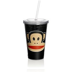 Černý hrnek s brčkem Paul Frank