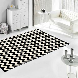 Černý koberec Homedebleu Zig Zag 80 x 150 cm