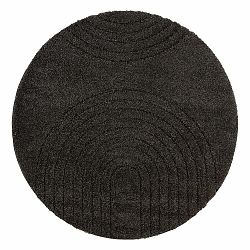 Černý koberec Mint Rugs Norwalk Fergus, ø 160 cm
