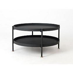 Černý konferenční stolek Custom Form Hanna, ⌀ 60 cm