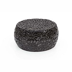 Černý konferenční stolek WOOX LIVING Floral, ⌀ 56 cm