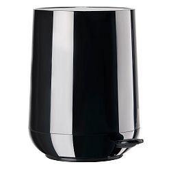 Černý koupelnový pedálový koš Zone Nova Shine, 5 l