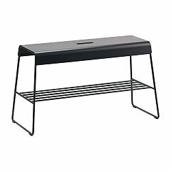 Černý kovový botník s lavicí A-Bench – Zone