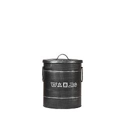 Černý kovový koš na špinavé prádlo LABEL51, ⌀ 26 cm
