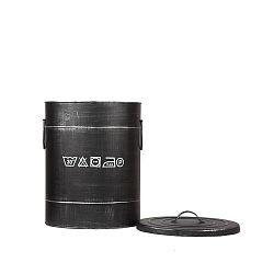 Černý kovový koš na špinavé prádlo LABEL51, ⌀ 32 cm
