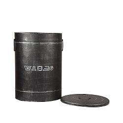 Černý kovový koš na špinavé prádlo LABEL51, ⌀ 40 cm
