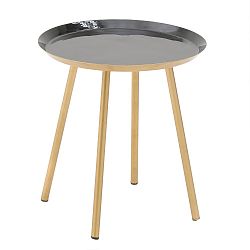 Černý kovový odkládací stolek InArt Simplo, ⌀ 44 cm
