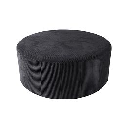 Černý manšestrový puf Leitmotiv Glam, 90 x 35 cm