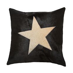 Černý polštář Capa Star, 45 x 45 cm
