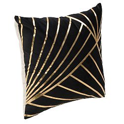 Černý polštář InArt Golden Geo, 40 x 40 cm