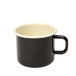 Černý smaltovaný hrnek Dexam, 500 ml