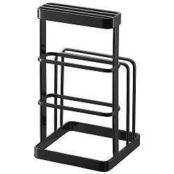 Černý stojan na nože a prkénka YAMAZAKI Tower