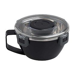 Černý svačinový box Brandani Airtight, ⌀ 16,5 cm