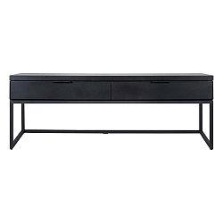 Černý TV stolek s 2 šuplíky Canett Cara