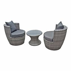 Černý zahradní jídelní set Linz – Garden Pleasure
