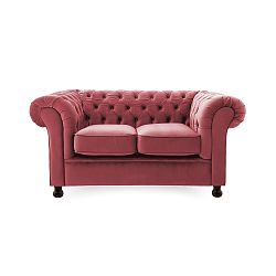 Červená dvoumístná pohovka Vivonita Chesterfield