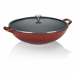 Červená litinová WOK pánev Kela Calido, ø 36 cm
