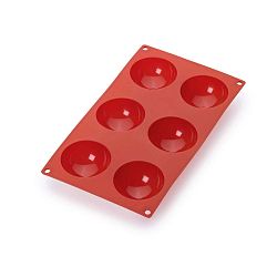 Červená silikonová forma na 6 mini dezertů Lékué