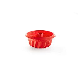 Červená silikonová forma na bábovku Lékué, ⌀ 22 cm
