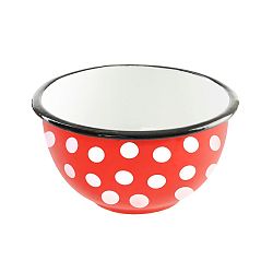 Červená smaltovaná miska Orion Dots, ø 14 cm