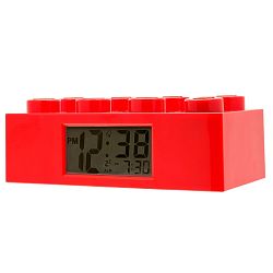 Červené hodiny s budíkem LEGO® Brick