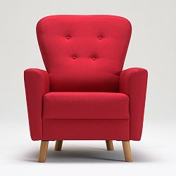 Červené křeslo Balcab Home Unique