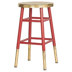 Červeno-zlatá stolička Safavieh Counterstool