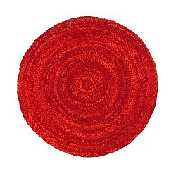Červený bavlněný kruhový koberec Eco Rugs, Ø 150 cm