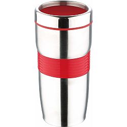 Červený cestovní hrnek Bergner Viaggio, 450 ml