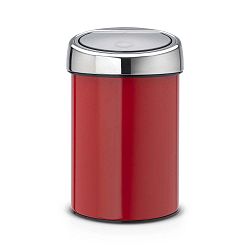 Červený odpadkový koš Brabantia Touch Bin, 3 l